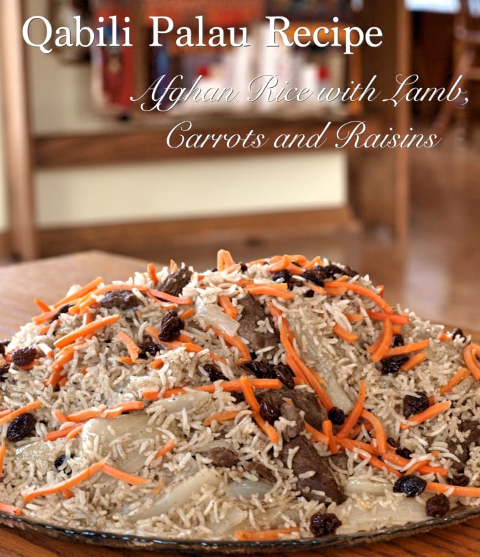 Learn to make this delicious gluten-free Kabuli Pulao recipe with Afghan rice, raisins, lamb, and carrots.