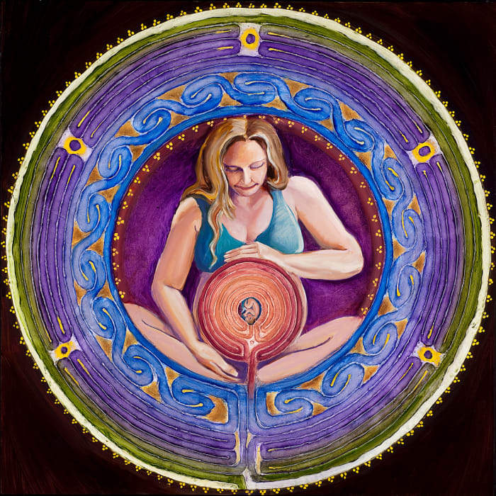 Amy Swagman, Certified Labor Doula (CLD) and fine artist, gave this author permission to use her labyrinth photo.