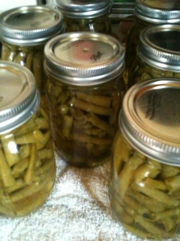 Sitting on the counter top on a towel to cool. The jars will be washed, dried, labeled then put away in our pantry.