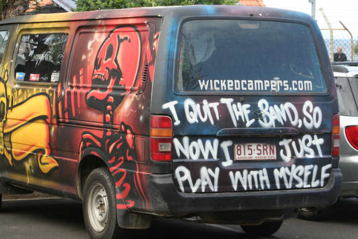 The best kind of slogan is one where adults get the joke without needing to explain what it means to a child who is learning to read. It's a fine line and most parents try to avoid sitting behind a Wicked van in traffic.