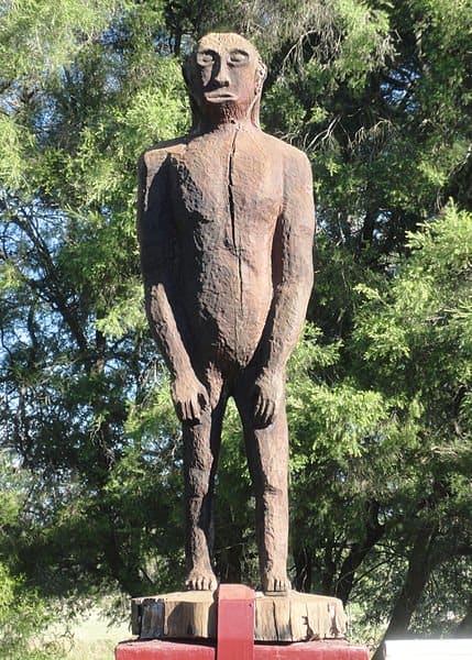 A statue in Yowie Park, Kilcoy, Queensland. What is this creature, and where did it come from?