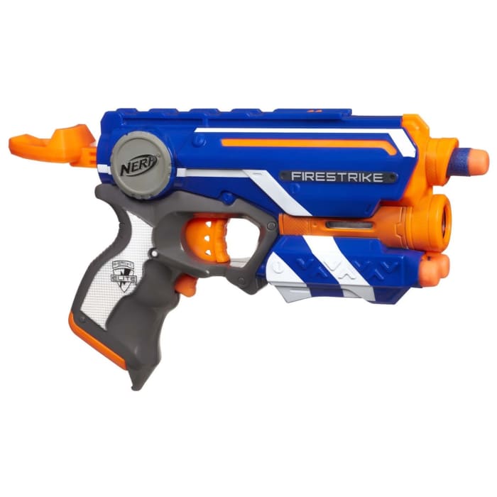 Notice how the darts load directly down the barrel of the Firestrike. You can see how this process would be much easier for a small child