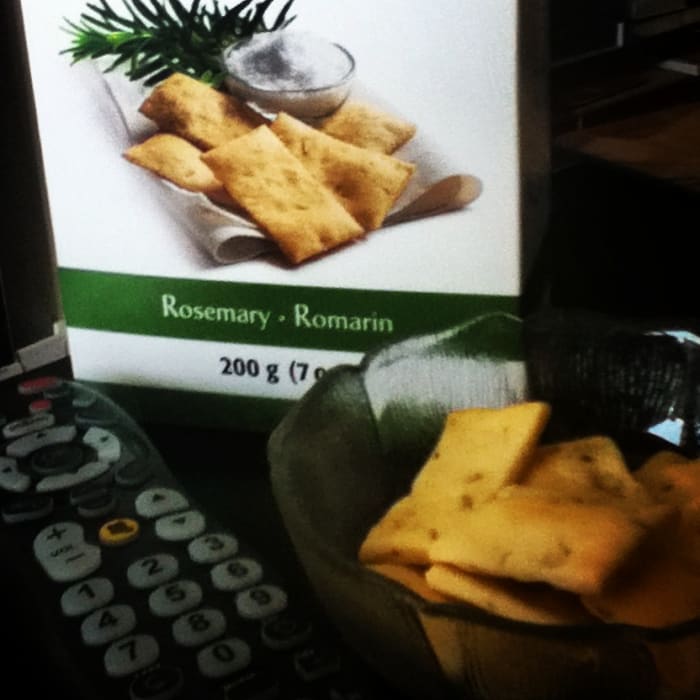Instead of plopping down in front of the TV and eating crackers right out of the box, follow the package's nutrition label and put the recommended portion size is a small bowl. Put the box of crackers away to avoid grabbing more.