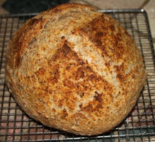 Artisan Red Fife Sourdough just out of the oven! My daughter introduced me to Red Fife Sourdough and was the lucky recipient of this loaf.