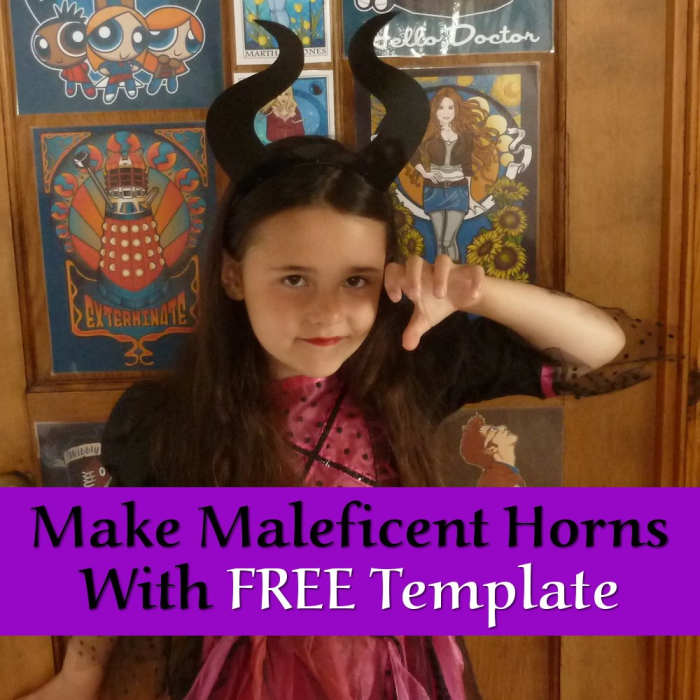 Make some easy and quick DIY Maleficent horns headband with a FREE Template design to use