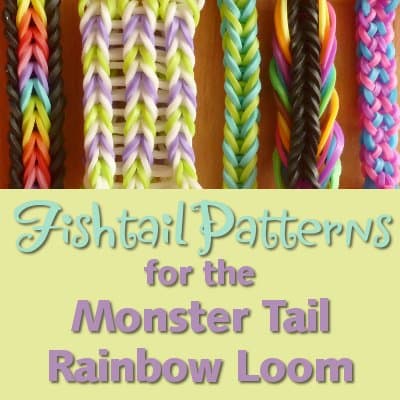 Lots of cool fishtail patterns for the MonsterTail mini Rainbow loom