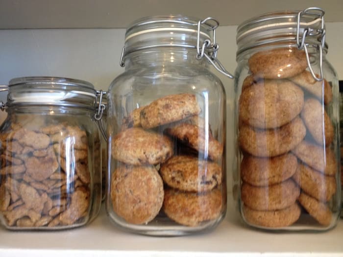Fido jars keep my homemade crackers, scones and cookies fresh until we're ready to eat them