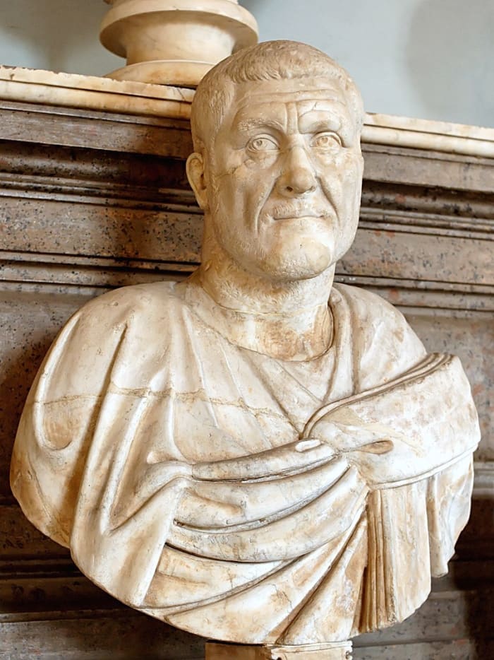 Bust of Maximinus Thrax. He was described as a very tall, burly man. Some historians theorise he may have had Acromegaly, a growth disorder.