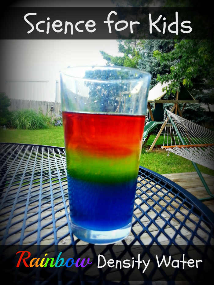 With just sugar and water kids can learn about density by making this beautiful rainbow water.