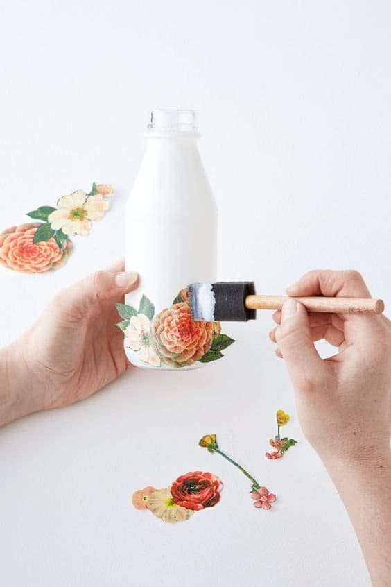 With decoupage, you can transfer images to various surfaces like wood, rock, slate, or glass (just to name a few).