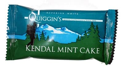 Quiggin's is the oldest of the companies which make traditional Kendal mint cake (they've been in business since 1880. They describe themselves as "The Home of Kendal Mint Cake". They also produce Rum & Brandy Butters, Truffles & Marzipan, Fudges,.