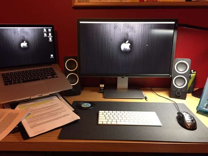 The Dell Ultra HD 4k Monitor P2715Q is a good option for your MacBook Pro. Here it is side by side with a last year's 15" version.