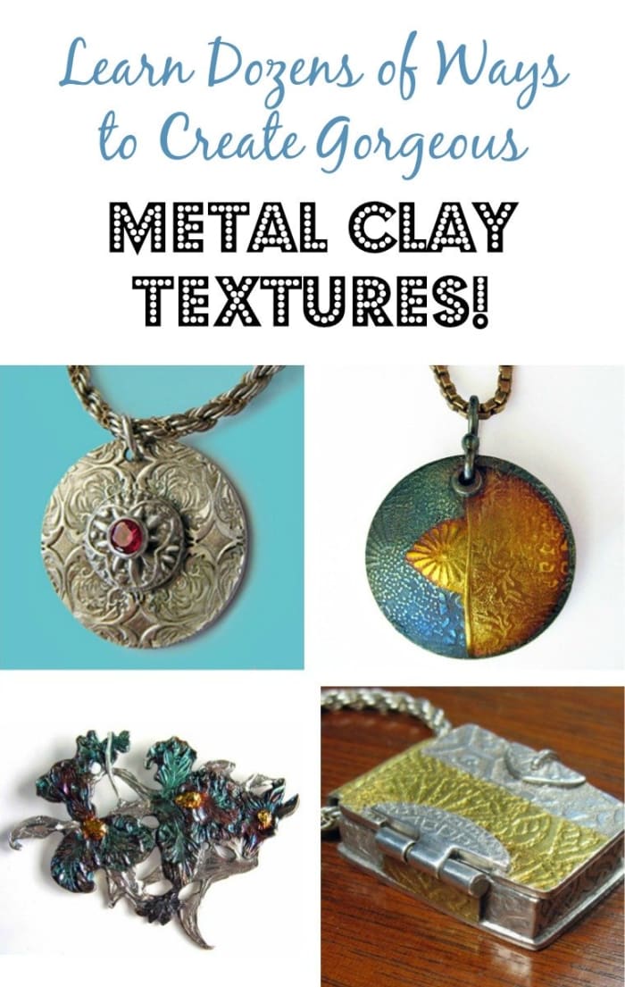 This comprehensive metal clay textures guide includes dozens of ways to impress dimensional patterns to make unique metal jewelry.