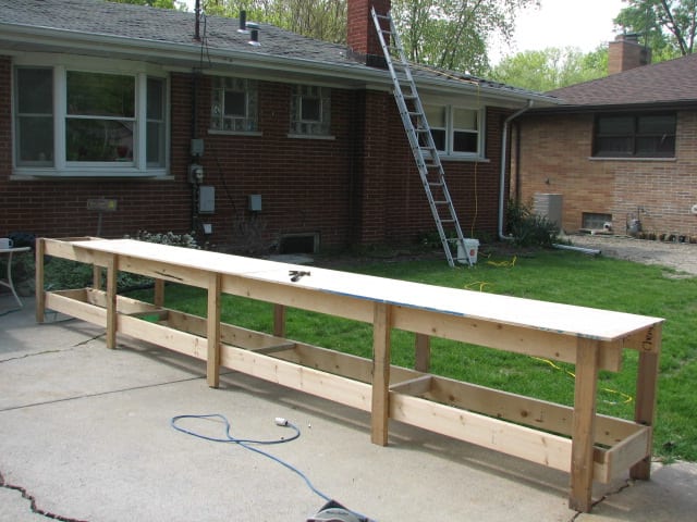 foam board placed on top of a plywood top made a surface that would not scratch the surface of the steel roofing panels