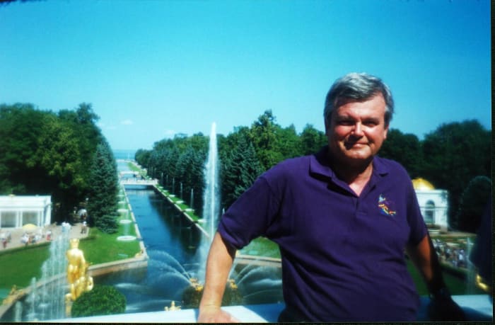 Fountains in the Peterhof outside of St. Petersburg (- or Sankt-Peterburg) Russia.