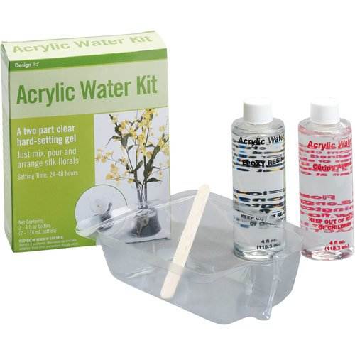 There are many different types of acrylic water including this one from Walmart but be careful because it may turn yellow over the course of a couple years. Especially if they are exposed to direct sunlight.