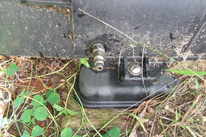 Install an air line fitting on the bottom of your filter basket housing, remove the drain plug and install the air line fitting.