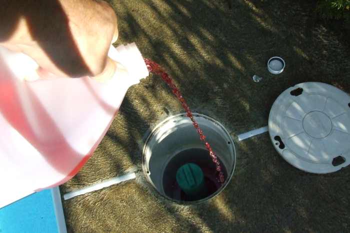 Add antifreeze to the skimmer lines and install gizmo, about 1 half gallon. I know the gizmo is already installed in the pic, sorry.