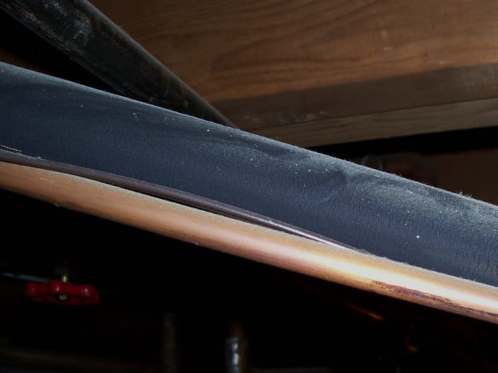 Here you can see the line set and the low voltage wiring the furnace uses to communicate with the condenser.