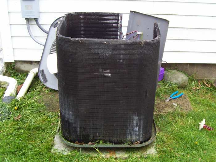 When the condenser is stripped down, it's really just a bunch of coils and fins that are typically referred to as the condenser coils.