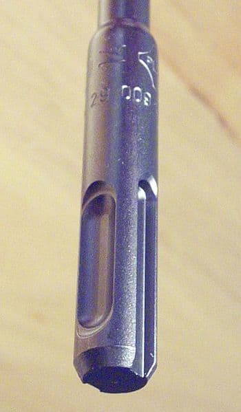 Shank of an SDS drill bit.