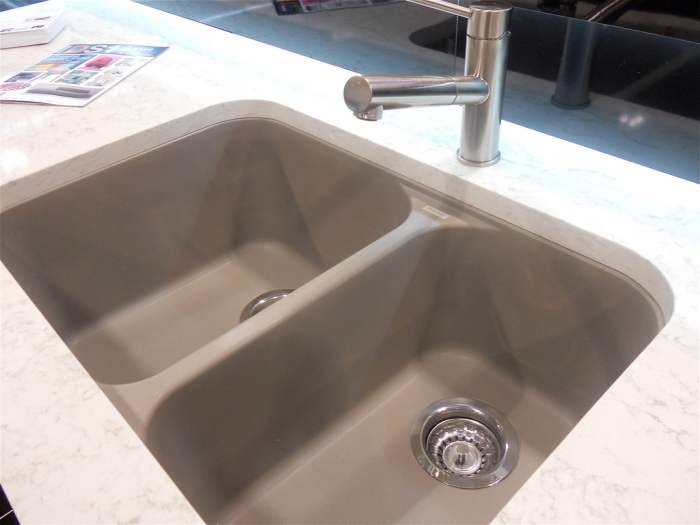 A composite granite sink is extremely easy to clean and hard to chip.