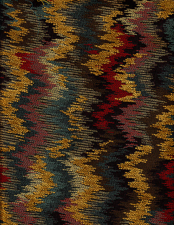 The rich, natural colors of this flame stitch chenille would be perfect for throw pillow or an upholstered chair.