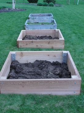 These beds are spaced three feet apart, making it easy to walk between them and reach all sides.