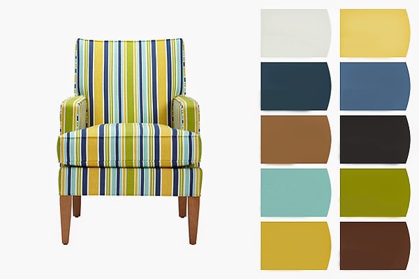 Use a piece of furniture as the centerpiece of your room’s color scheme. This chair will lend a springtime air to a dark space lacking in natural light.