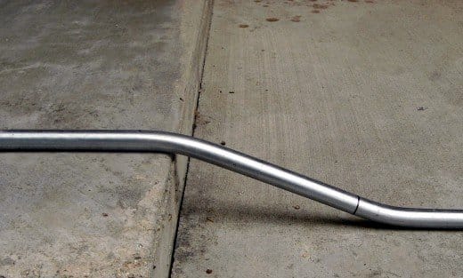 Completed offset, The left bending mark is barely visible on the top of the conduit, while the right mark was made clear around the conduit to make lining it up on the bender easier.