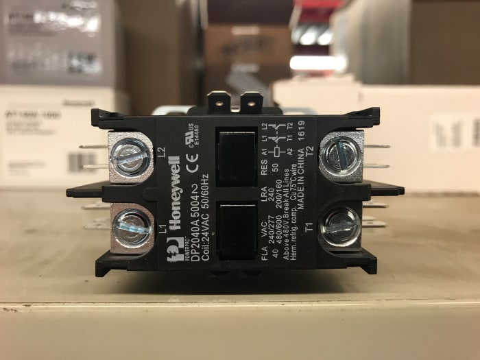 The contactor in your a/c connects and disconnects power when commanded by the furnace and thermostat.
