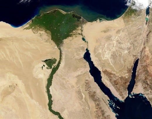 Map Showing the Delta Region. Traditionally considered to be the longest river in the world, the Nile passes through 11 different countries, including Kenya, Congo, Sudan, Uganda, and Egypt, before it eventually drains into the Mediterranean Sea.