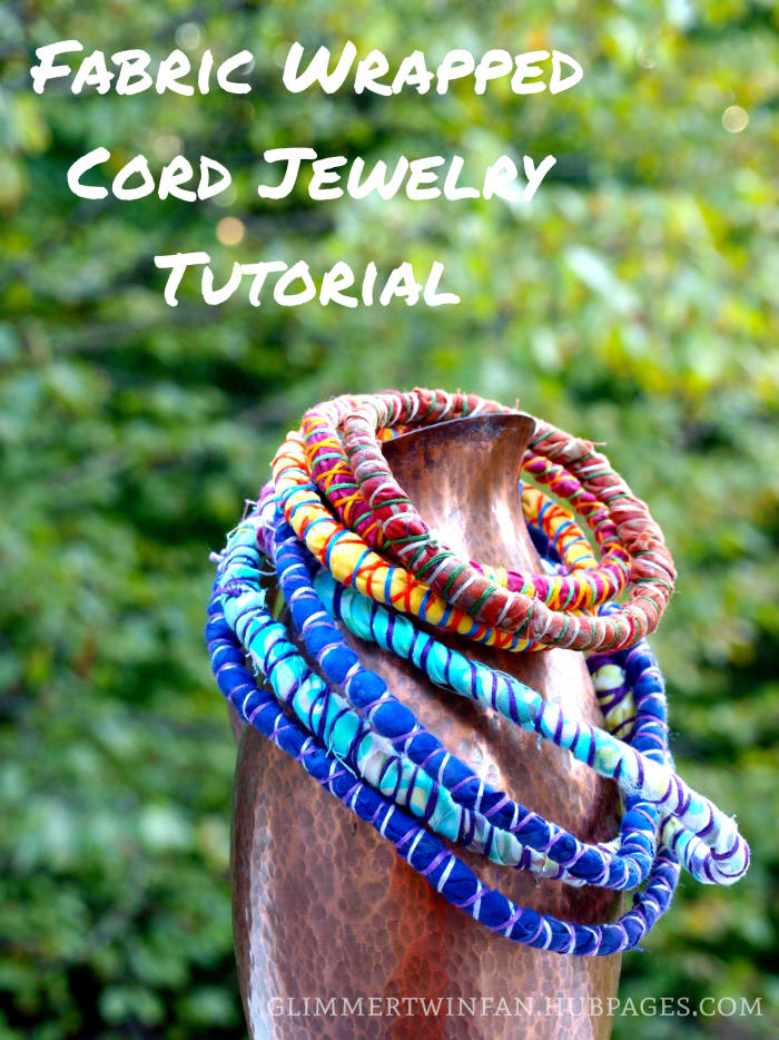 These fabric wrapped cord necklaces and bracelets are easy to make with this step by step tutorial. Brighten up your wardrobe with these fun and colorful accessories.