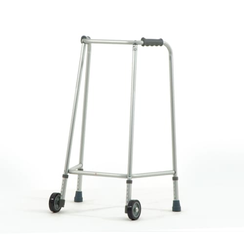 a walking frame with wheels- it's best to get a professional to assess you for this kind of equipment