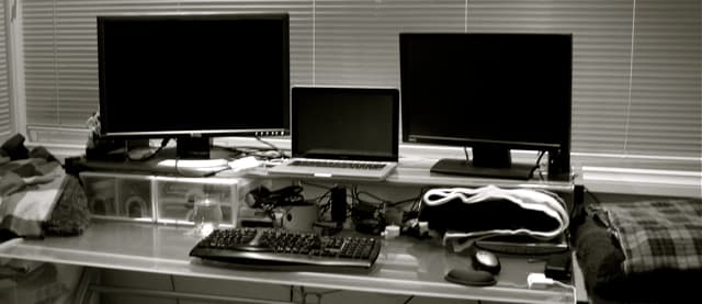 My workspace, as a freelance technical writer, documenting software.