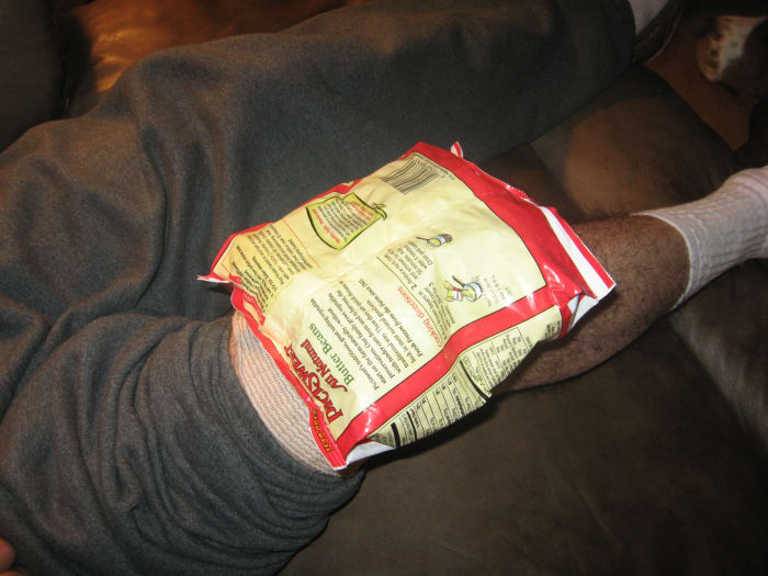 Elevation, compression, and cold therapy will provide knee pain relief and reduce swelling.