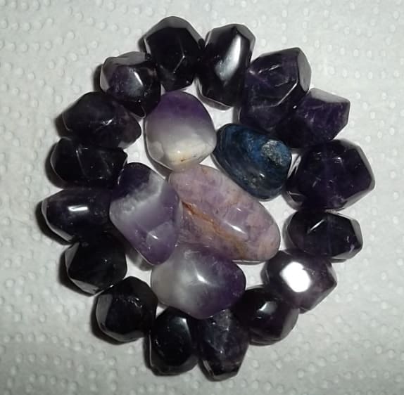 Amethyst is a violet variety of quartz. The ancient Greeks believed that wearing it protected one from becoming intoxicated