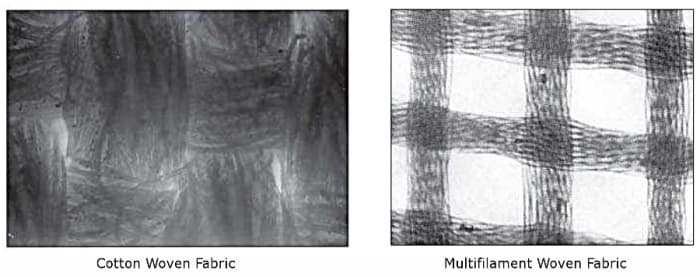 Figure 3. Images of magnified fabrics adapted from Figure 9 in Danilo Jaksic and Nikola Jaksic (2010). Porosity of the Flat Textiles, Woven Fabric Engineering, InTech.