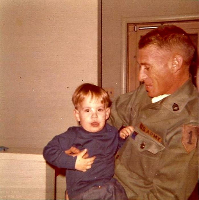 Shawn Reese with his active military father, Sgt William T. Reese