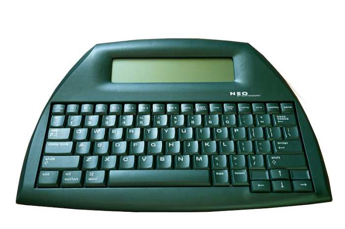 The AlphaSmart Neo, one of the models that were produced by Renaissance Learning after acquiring AlphaSmart.