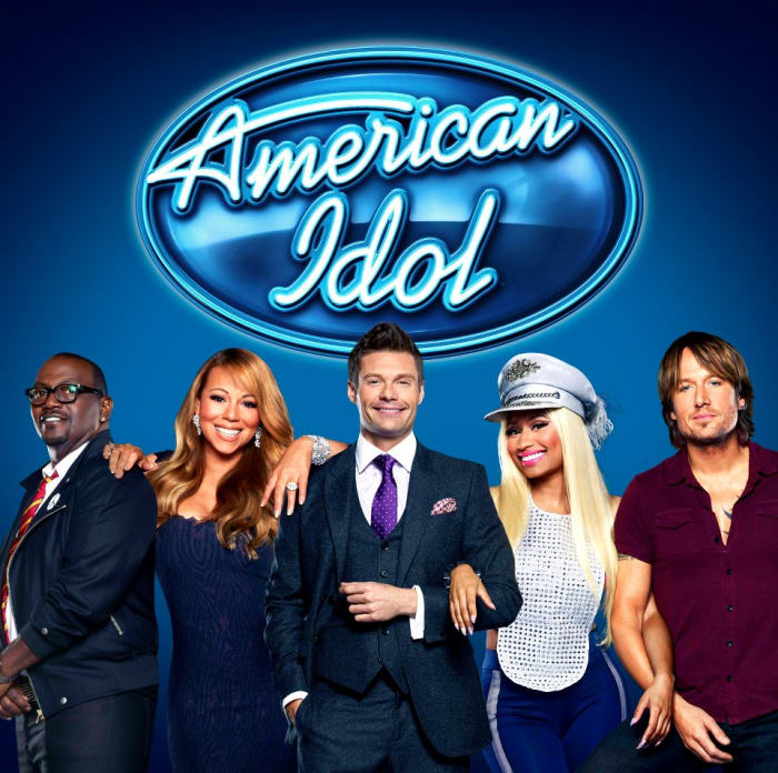 Judges: Randy Jackson, Mariah Carey, Nikki Minaj, & Keith Urban pose with host, Ryan Seacrest for Season 12 of American Idol