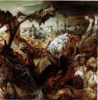 "Trench Warfare" From Otto Dix, 1932 - "I buried my face into the mud of the crater, waiting for the onslaught to disperse, or for the sergeant’s whistle for retreat."