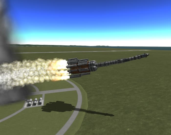 "Kerbal Space Program" is a hard game, and things often go a little bit sideways . . . like in this screenshot.