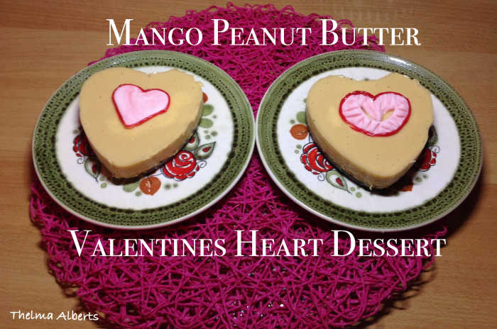 Learn how to make this delicious Valentine's Day dessert out of mango, peanut butter and crushed biscuits.