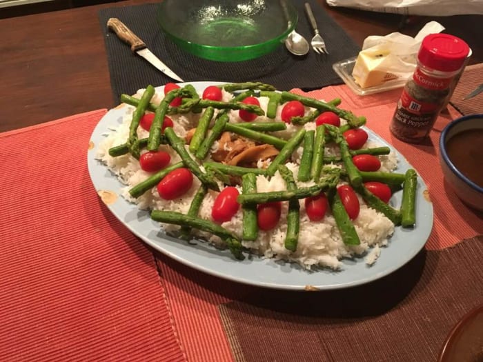 Most of the vegetables accompanying it aren't really "Japanese" I suppose, but well, aesthetic appearance is huge in Japanese cuisine so at least I kept that.