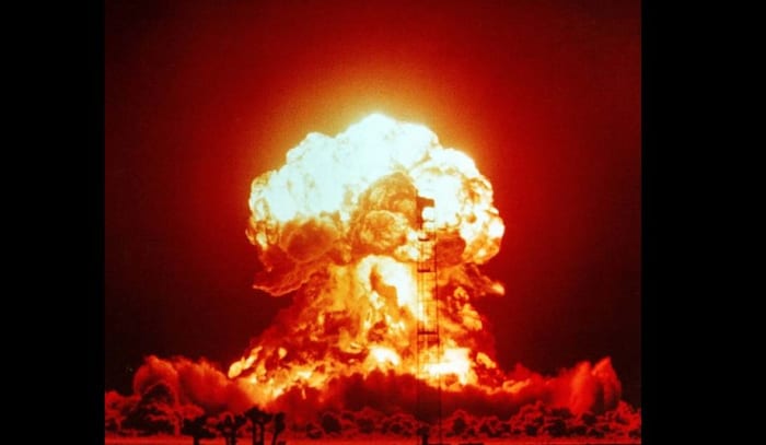 A 23 kiloton tower shot called BADGER, fired on April 18, 1953 at the Nevada Test Site, as part of the Operation Upshot–Knothole nuclear test series.