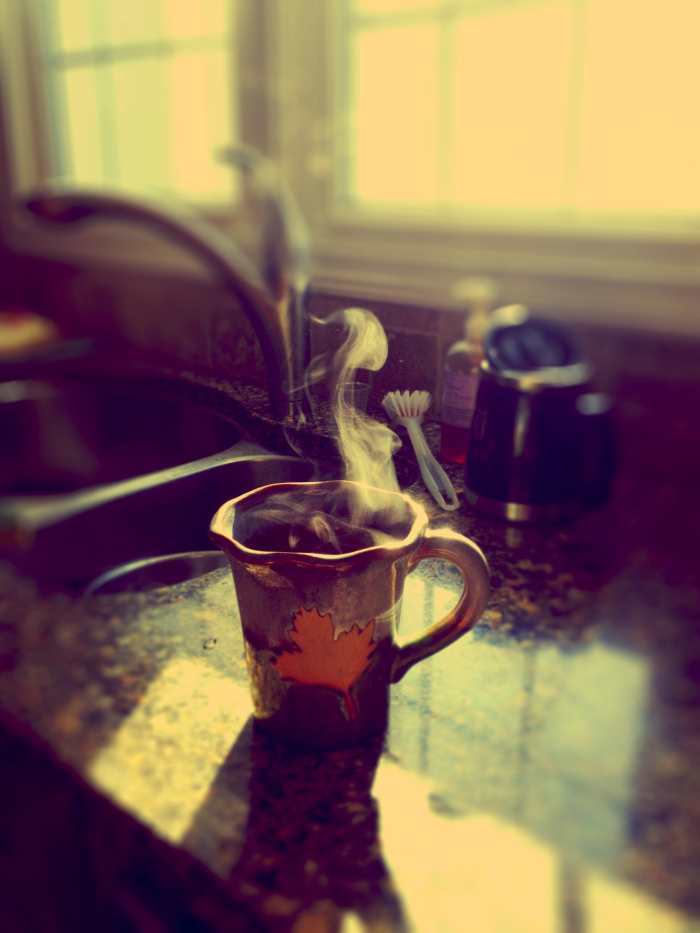 I always start my day with hot tea or coffee. The smell, taste, and feeling is great.