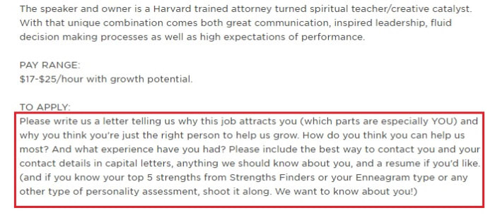 One sample job post that shows what the client wants to hear. They things they want should be in your proposal letter.