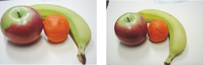 Can you see the happy little guy smiling back at you from the fruit in pic number 1? How about the angry guy scowling at you with one eye closed in picture 2? or the face in the apple?