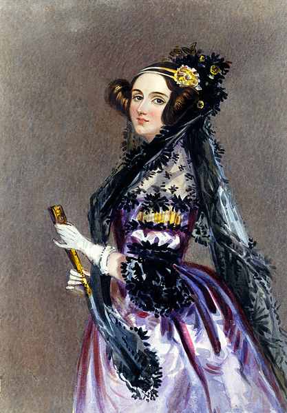 Painting done in watercolor of Ada King, Countess of Lovelace (Ada Lovelace) 1840